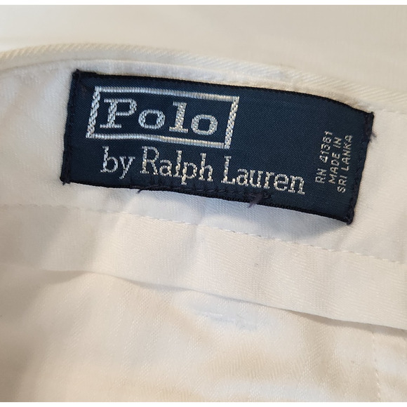 Polo Ralph Lauren Pants Men's 36x30 White Cream Khaki Chino Flat Front Preston - Picture 11 of 13
